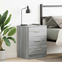 Berkfield Bedside Cabinet Grey Sonoma 38x35x56 cm Engineered Wood