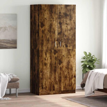 Berkfield Wardrobe Smoked Oak 90x50x200 cm Engineered Wood