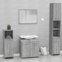Berkfield Bathroom Furniture Set Grey Sonoma Engineered Wood