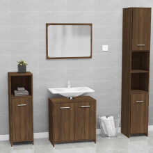 Berkfield Bathroom Furniture Set Brown Oak Engineered Wood