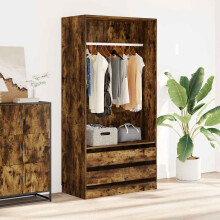 Berkfield Wardrobe Smoked Oak 100x50x200 cm Engineered Wood