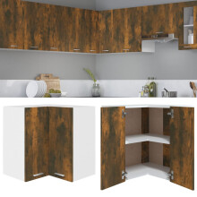 Berkfield Hanging Corner Cabinet Lyon Smoked Oak 57x57x60 cm Engineered Wood