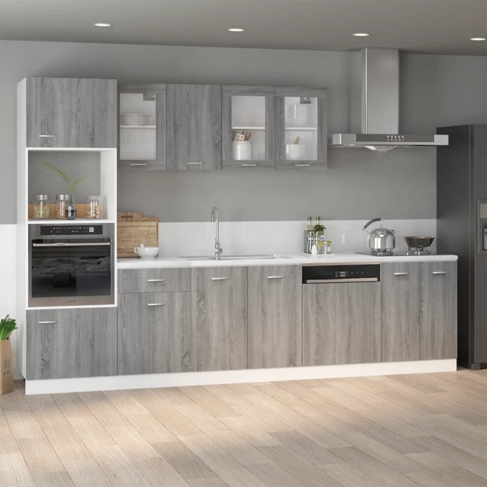 Berkfield Sink Bottom Cabinet Lyon Grey Sonoma 80X46x81.5 Cm Engineered Wood 1272627382251