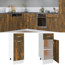 Berkfield Drawer Bottom Cabinet Lyon Smoked Oak 30x46x81.5 cm Engineered Wood