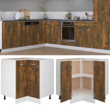 Berkfield Kitchen Cabinet Lyon Smoked Oak 75.5x75.5x81.5 cm Engineered Wood