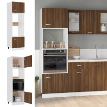 Berkfield Microwave Cabinet Lyon Brown Oak 60x57x207 cm Engineered Wood