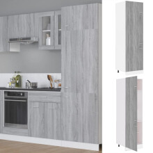Berkfield Refrigerator Cabinet Lyon Grey Sonoma 60x57x207 cm Engineered Wood