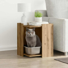 Berkfield Cat Litter Box Enclosure Artisian Oak 42x42x51 cm Engineered Wood