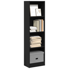 Berkfield Bookcase Black 40x24x143 cm Engineered Wood