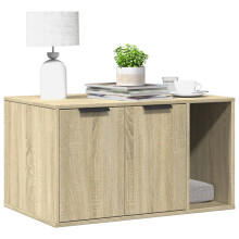 Berkfield Cat Litter Box Enclosure Sonoma Oak 80x50x45 cm Engineered Wood