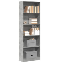 Berkfield Bookcase Concrete Grey 60x24x176 cm Engineered Wood