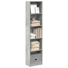 Berkfield Bookcase Concrete Grey 40x24x176 cm Engineered Wood