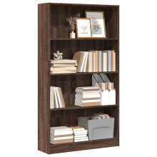 Berkfield Bookcase Brown Oak 80x24x143 cm Engineered Wood