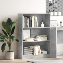 Berkfield Bookcase Concrete Grey 80x24x109 cm Engineered Wood
