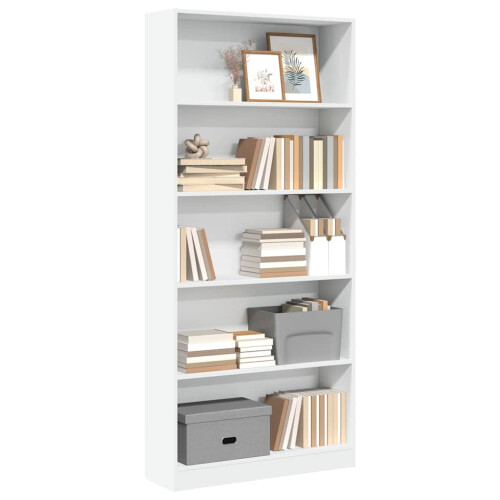 Berkfield Bookcase White 80x24x176 cm Engineered Wood