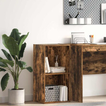 Berkfield Bookcase Smoked Oak 40x30x77 cm Engineered Wood
