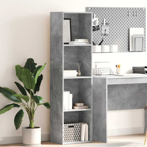 Berkfield Bookcase Concrete Grey 40x30x152 cm Engineered Wood