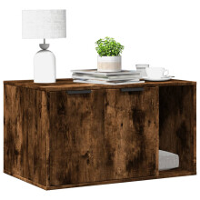Berkfield Cat Litter Box Enclosure Smoked Oak 80x50x45 cm Engineered Wood
