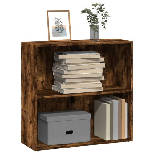 Berkfield Bookcase Smoked Oak 80x30x77 cm Engineered Wood