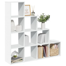 Berkfield Room Divider Bookcase 4-Tier White 131.5x29x131.5 cm Engineered Wood