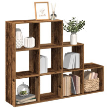 Berkfield Room Divider Bookcase 3-Tier Old Wood 137.5x29x103.5 cm Engineered Wood