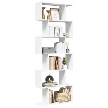 Berkfield Room Divider Bookcase 6-Tier White 70x24x193 cm Engineered Wood