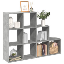 Berkfield Room Divider Bookcase 3-Tier Concrete Grey 137.5x29x103.5 cm Engineered Wood