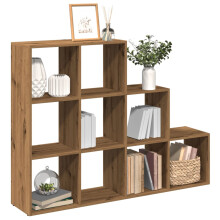 Berkfield Room Divider Bookcase 3-Tier Artisan Oak 137.5x29x103.5 cm Engineered Wood