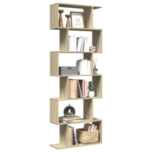 Berkfield Room Divider Bookcase 6-Tier Sonoma Oak 70x24x193 cm Engineered Wood