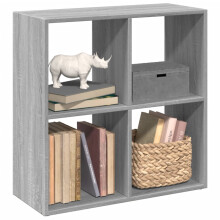 Berkfield Room Divider Bookcase Grey Sonoma 69.5x29x69.5 cm Engineered Wood