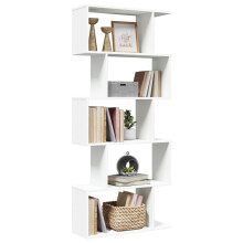 Berkfield Room Divider Bookcase 5-Tier White 70x24x161 cm Engineered Wood