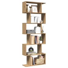 Berkfield Room Divider Bookcase 6-Tier Artisan Oak 70x24x193 cm Engineered Wood