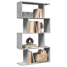 Berkfield Room Divider Bookcase 4-Tier Concrete Grey 70x24x129 cm Engineered Wood