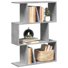 Berkfield Room Divider Bookcase 3-Tier Concrete Grey 70x24x97 cm Engineered Wood