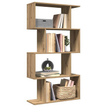 Berkfield Room Divider Bookcase 4-Tier Artisan Oak 70x24x129 cm Engineered Wood