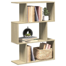 Berkfield Room Divider Bookcase 3-Tier Sonoma Oak 70x24x97 cm Engineered Wood
