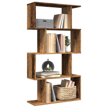 Berkfield Room Divider Bookcase 4-Tier Old Wood 70x24x129 cm Engineered Wood