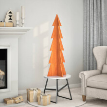 Berkfield Wooden Christmas Tree for Decoration Wax Brown 112 cm Solid Wood Pine