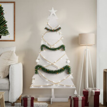 Berkfield Wooden Christmas Tree for Decoration White 150 cm Solid Wood Pine