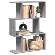 Berkfield Room Divider Bookcase 3-Tier Grey Sonoma 70x24x97 cm Engineered Wood