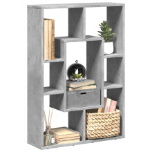 Berkfield Bookcase Concrete Grey 63x20x90 cm Engineered Wood