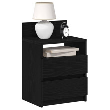 Berkfield Bedside Cabinet with 2 Drawers Black 40x33x60 cm