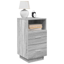Berkfield Bedside Cabinet with 2 Drawers Grey Sonoma 36x36x68 cm