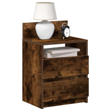 Berkfield Bedside Cabinets 2 pcs with 2 Drawers Smoked Oak 40x33x60 cm