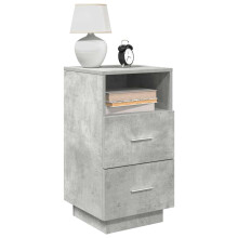 Berkfield Bedside Cabinets 2 pcs with 2 Drawers Concrete Grey 36x36x68 cm