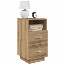 Berkfield Bedside Cabinet with 2 Drawers Artisan Oak 36x36x68 cm