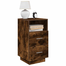 Berkfield Bedside Cabinets 2 pcs with 2 Drawers Smoked Oak 36x36x68 cm