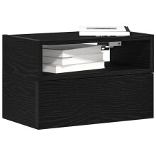 Berkfield Wall-mounted Bedside Cabinet Black 45x26x28.5 cm