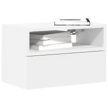 Berkfield Wall-mounted Bedside Cabinet White 45x26x28.5 cm