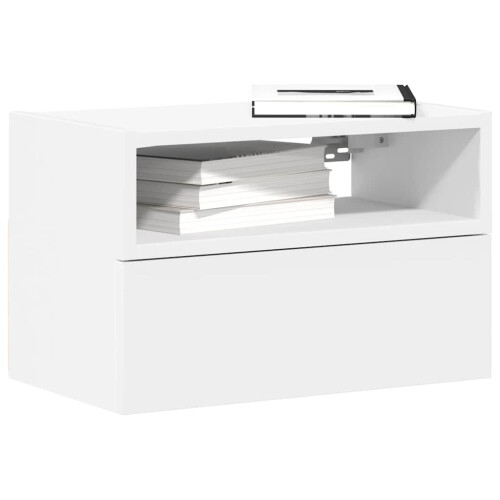 Berkfield Wall-mounted Bedside Cabinet White 45x26x28.5 cm